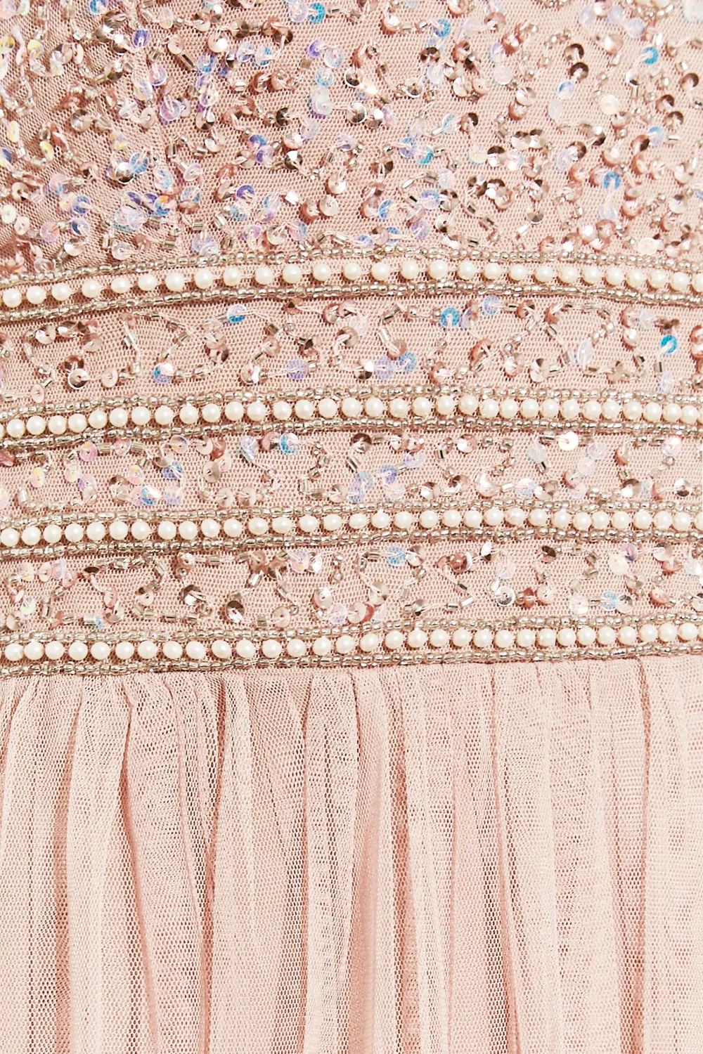 LTS Tall Blush Pink Sequin Hand Embellished Maxi Dress