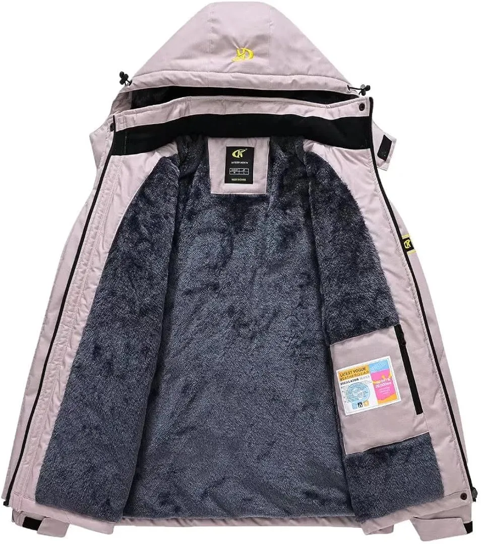 Women's Skiing Snowboarding Jackets Fleece Hood Mountain Snow Coat