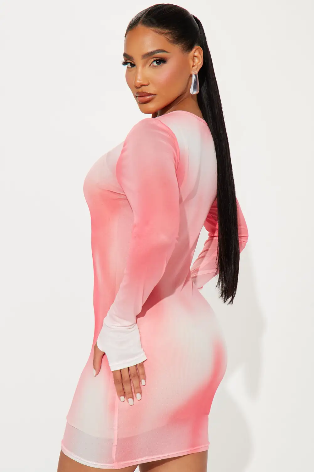 Kai Mesh Mini Dress - Pink