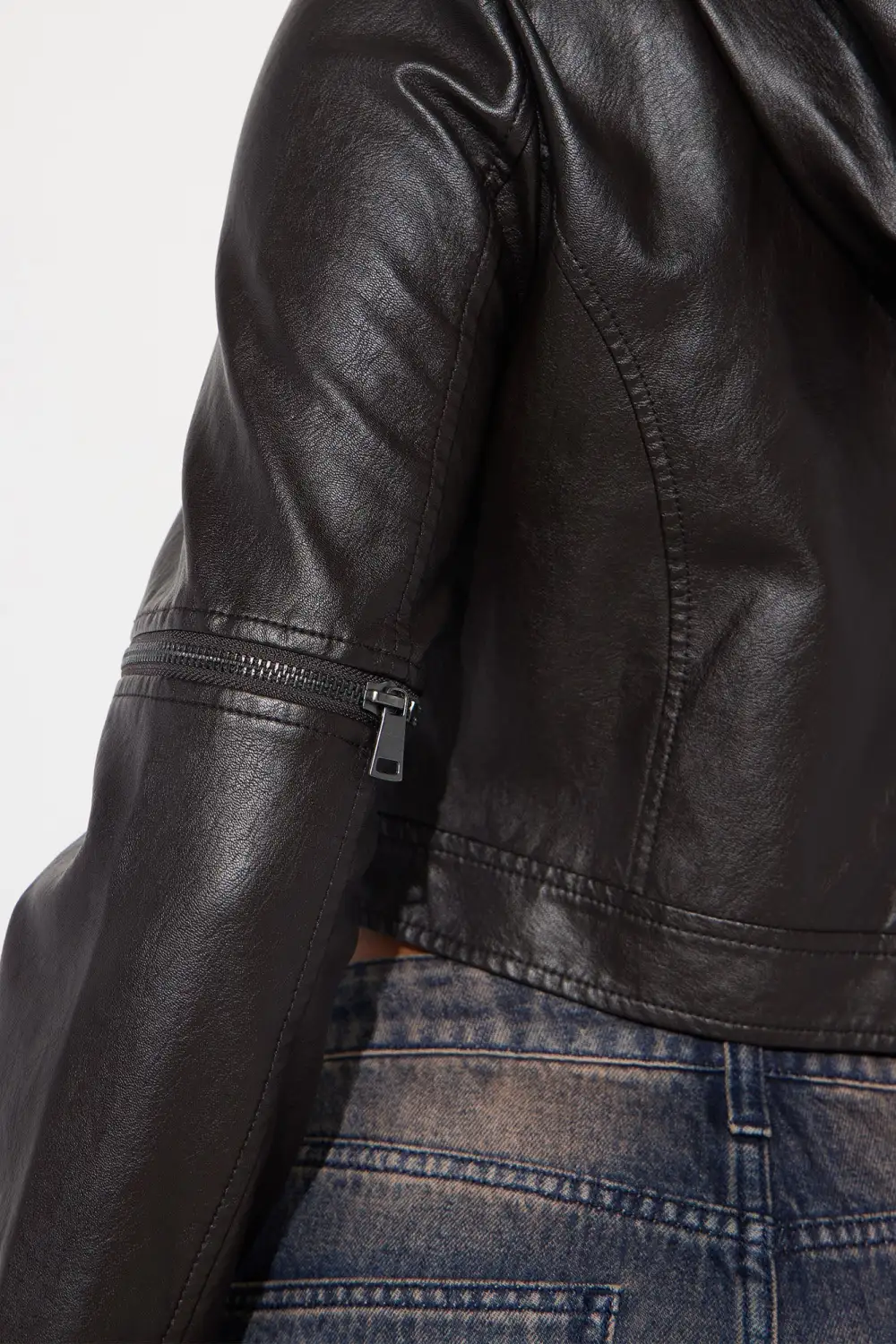 Main One Faux Leather Jacket - Brown