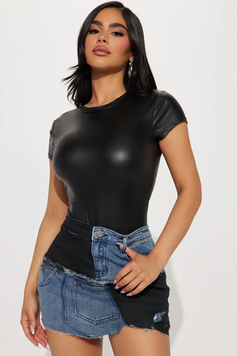 Cori PU Bodysuit - Black