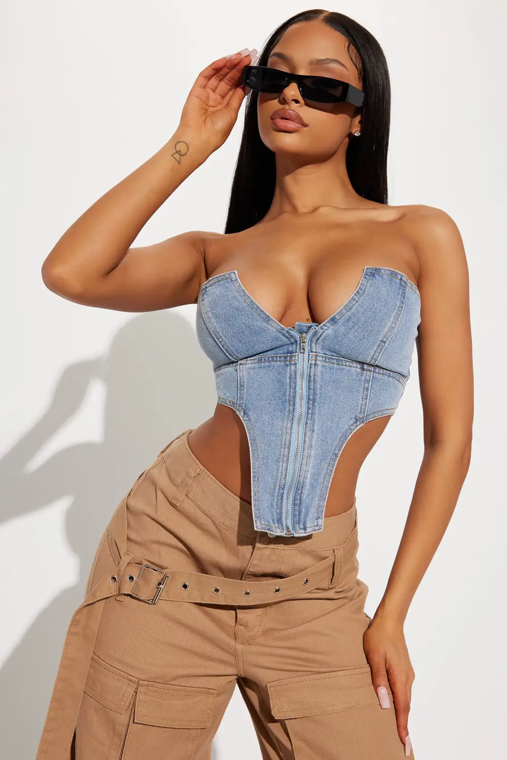 Nubia Denim Top - Light Wash