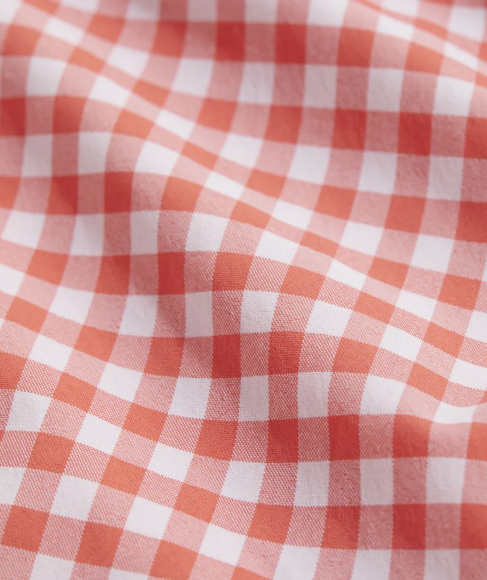 On-The-Go Nylon Short-Sleeve Gingham Shirt