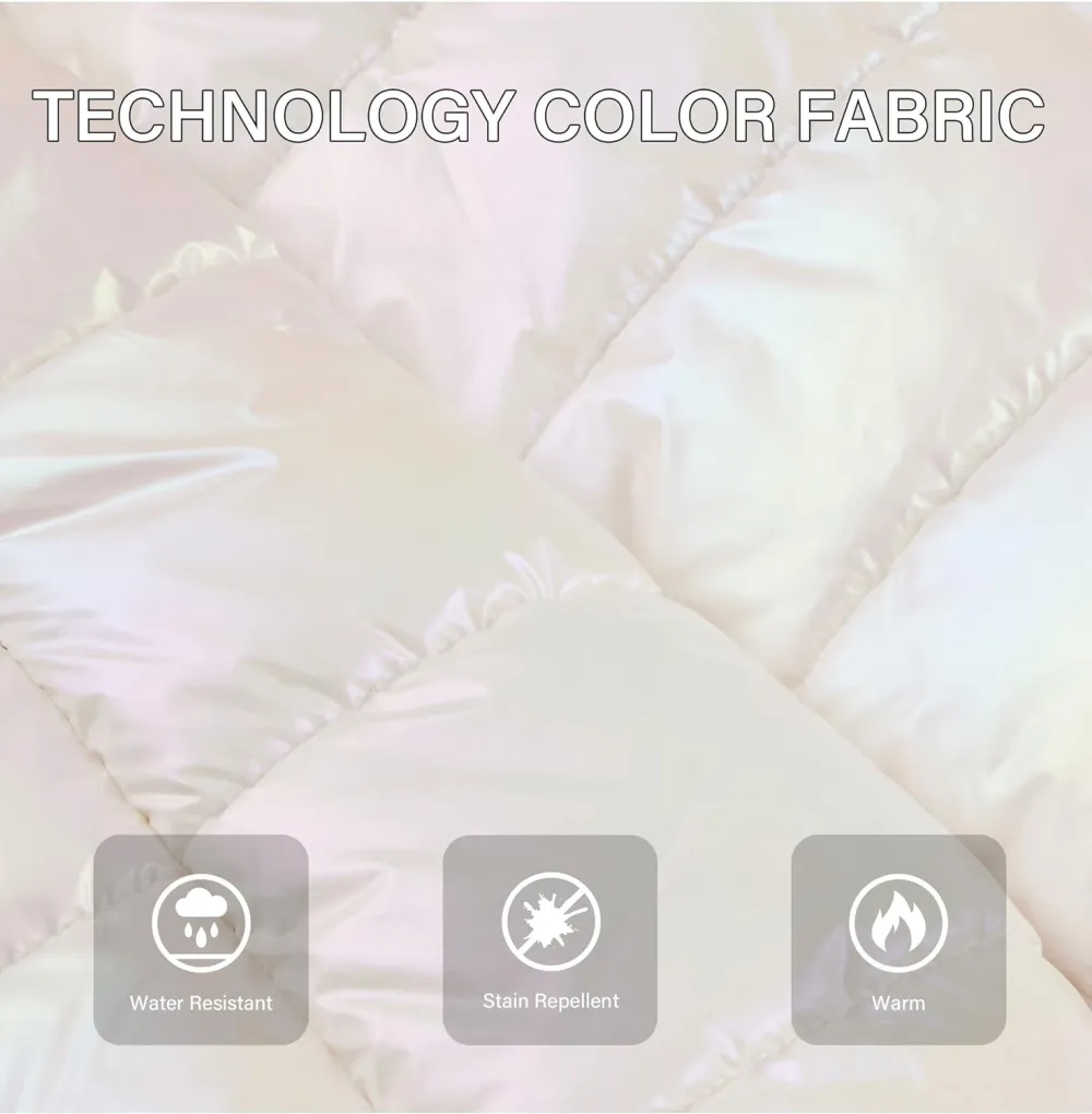 Womens Lightweight Puffer Jacket, Winter Coats for Women Warm Quilted Bubble Padded Hood Coat with Faux Fur Collar