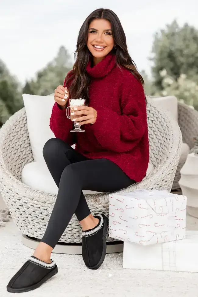 Haven't You Heard Burgundy Turtleneck Sweater DOORBUSTER