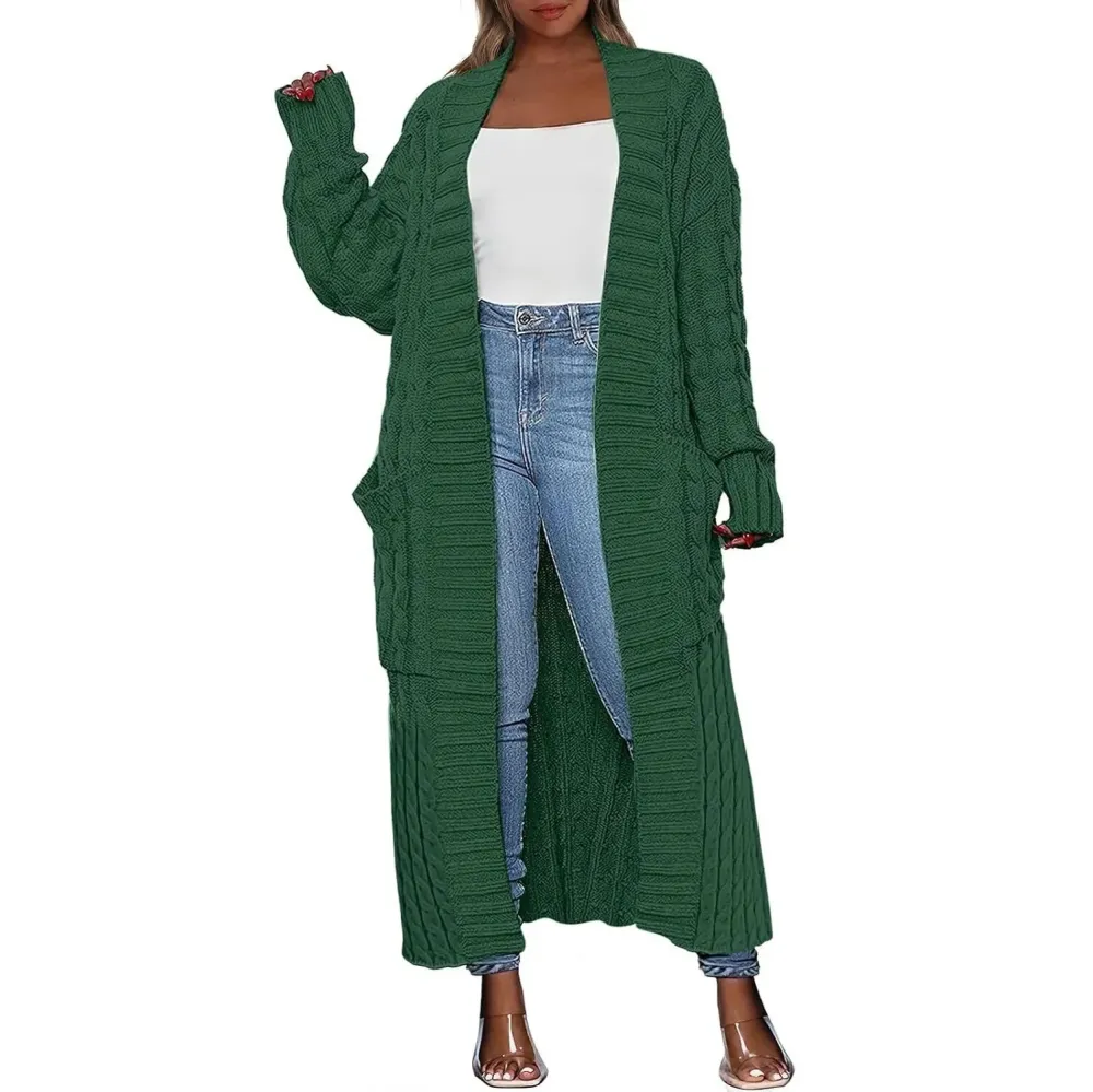 🔥Women's Long Cardigan 2025 Oversized Coat Long Sleeve Open Cardigan Knitted Extra