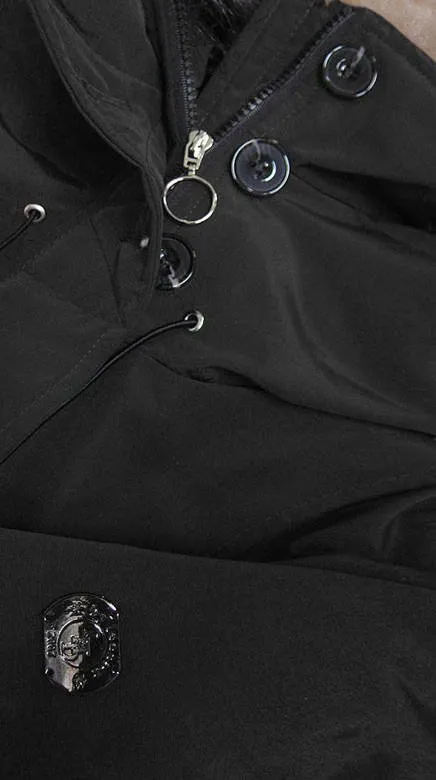 Waterproof ladies high top jacket black