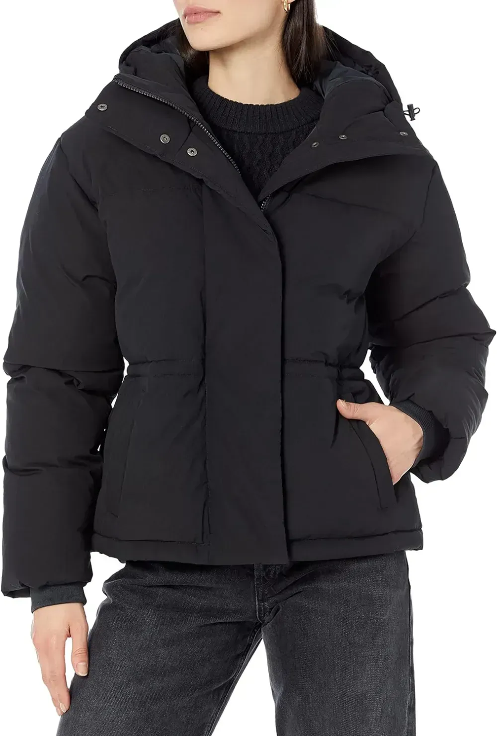 Women's Short Waisted Puffer Jacket (Available in Plus Size)