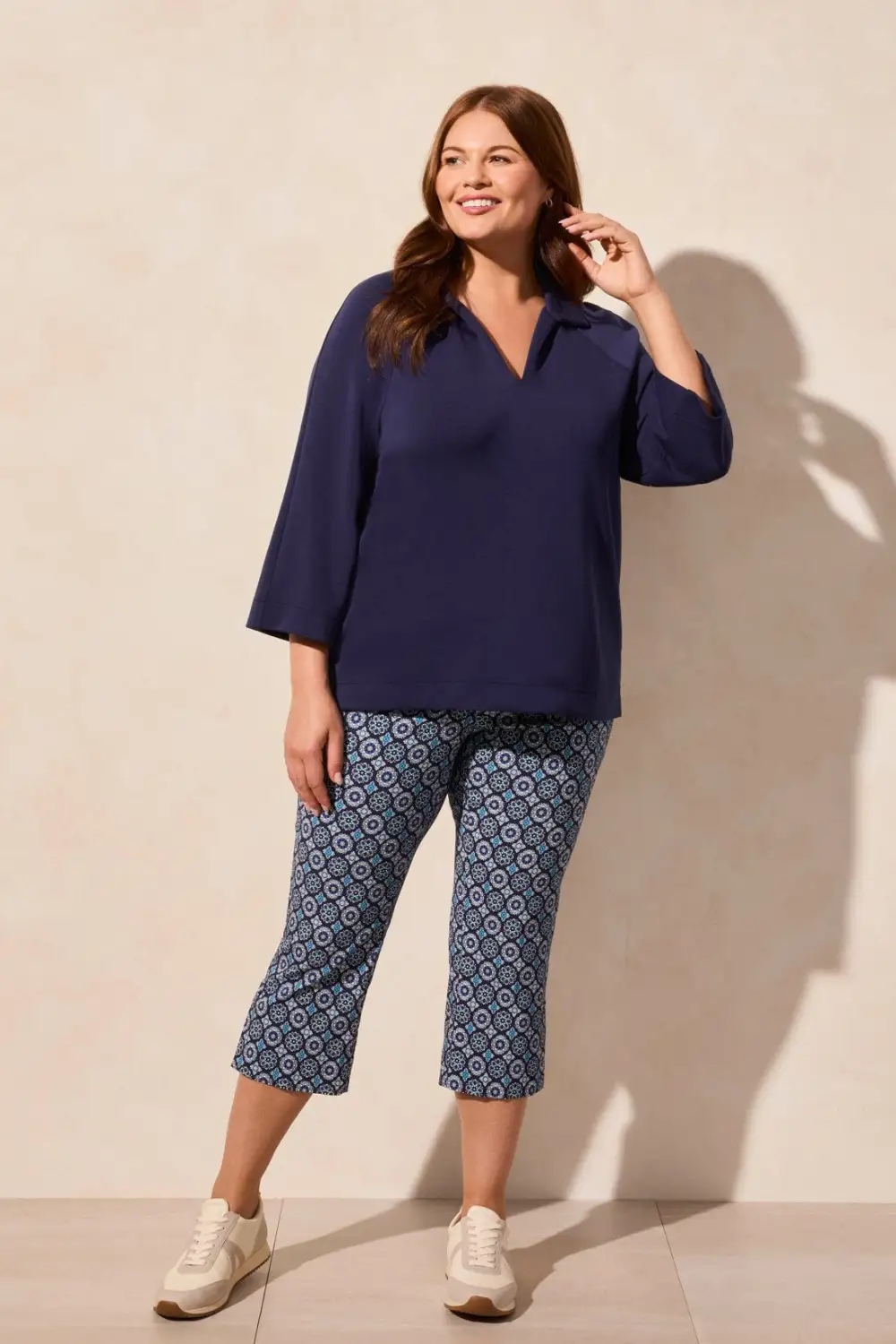 Techno Lux Johnny Collar Polo Top-Jet Blue