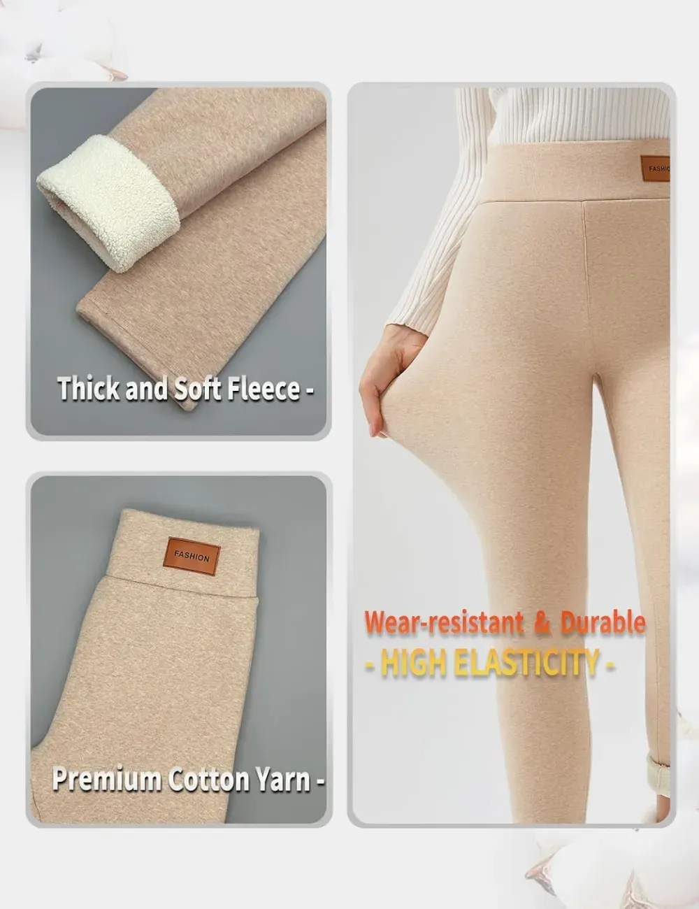 Women Winter Warm Thick Leggings Fleece Lined Stretchy Soft Thermal Sherpa Pants High Waist Tights