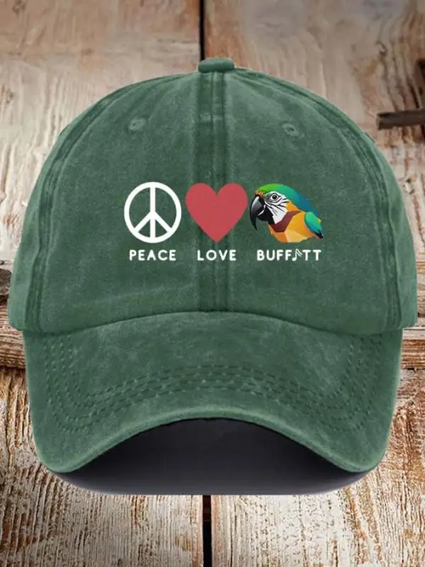 Unisex Peace Love Print Baseball Cap