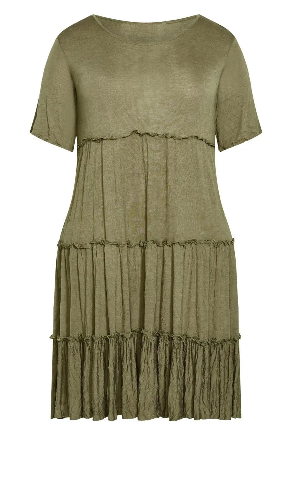 Evans Khaki Tiered Midaxi Dress