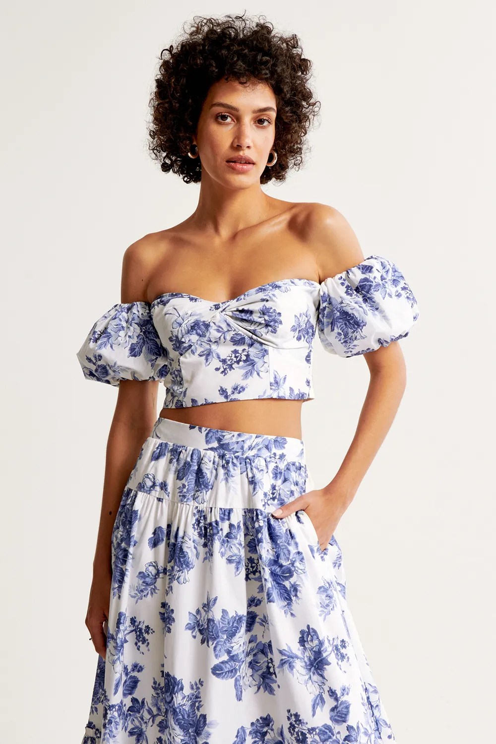 Poplin Off-The-Shoulder Set Top