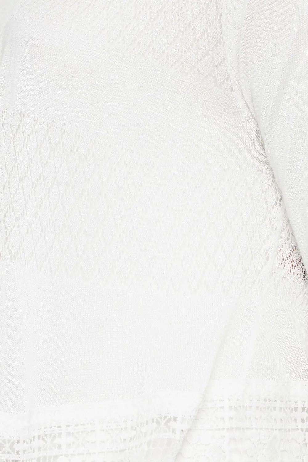 YOURS Curve White Lace Waterfall Shrug