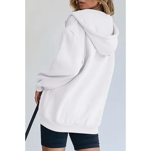 Hooded Drawstring Women's Jacket Long Sleeve Hooded Sweatshirt Athletic Warm Casual Breathable Moisture Wicking Running Sports Training Hiking Sportswear