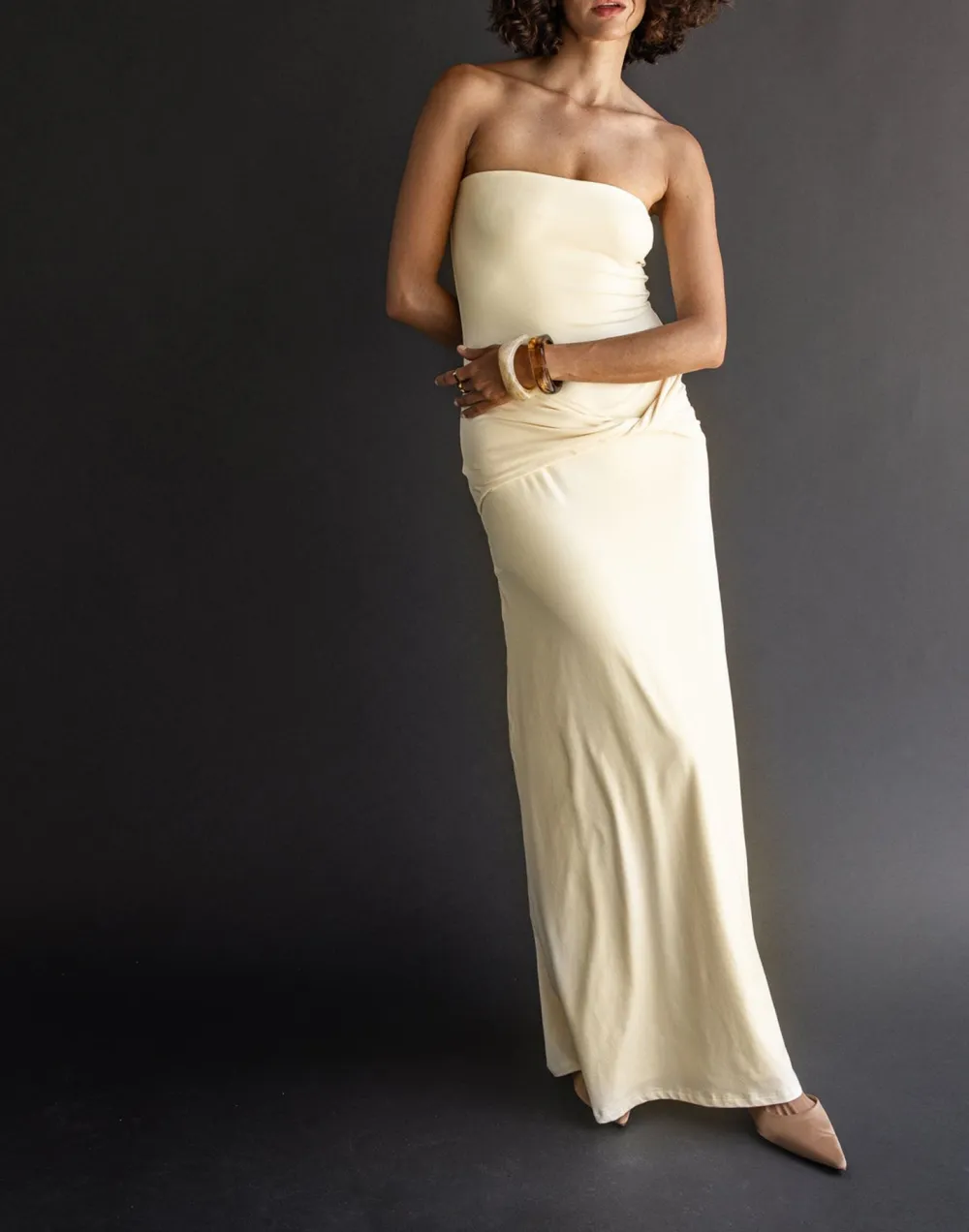 Creative Embellished Twisted Off-Shoulder Dress