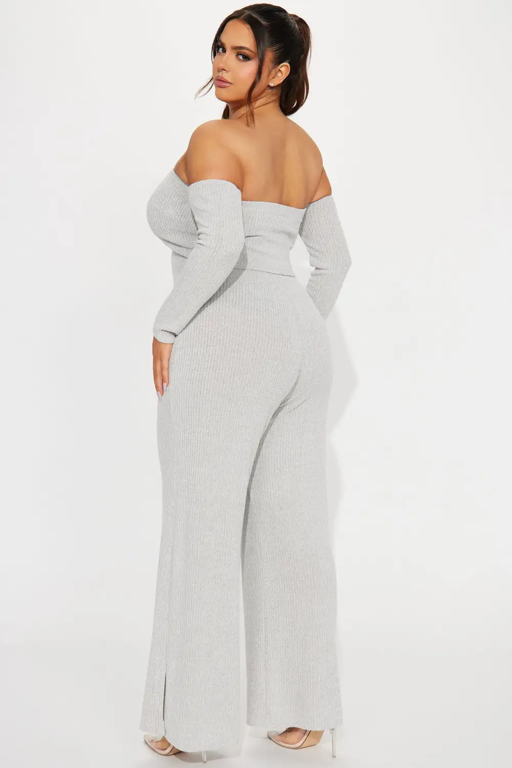 Bianka Hacci Pant Set - Heather Grey
