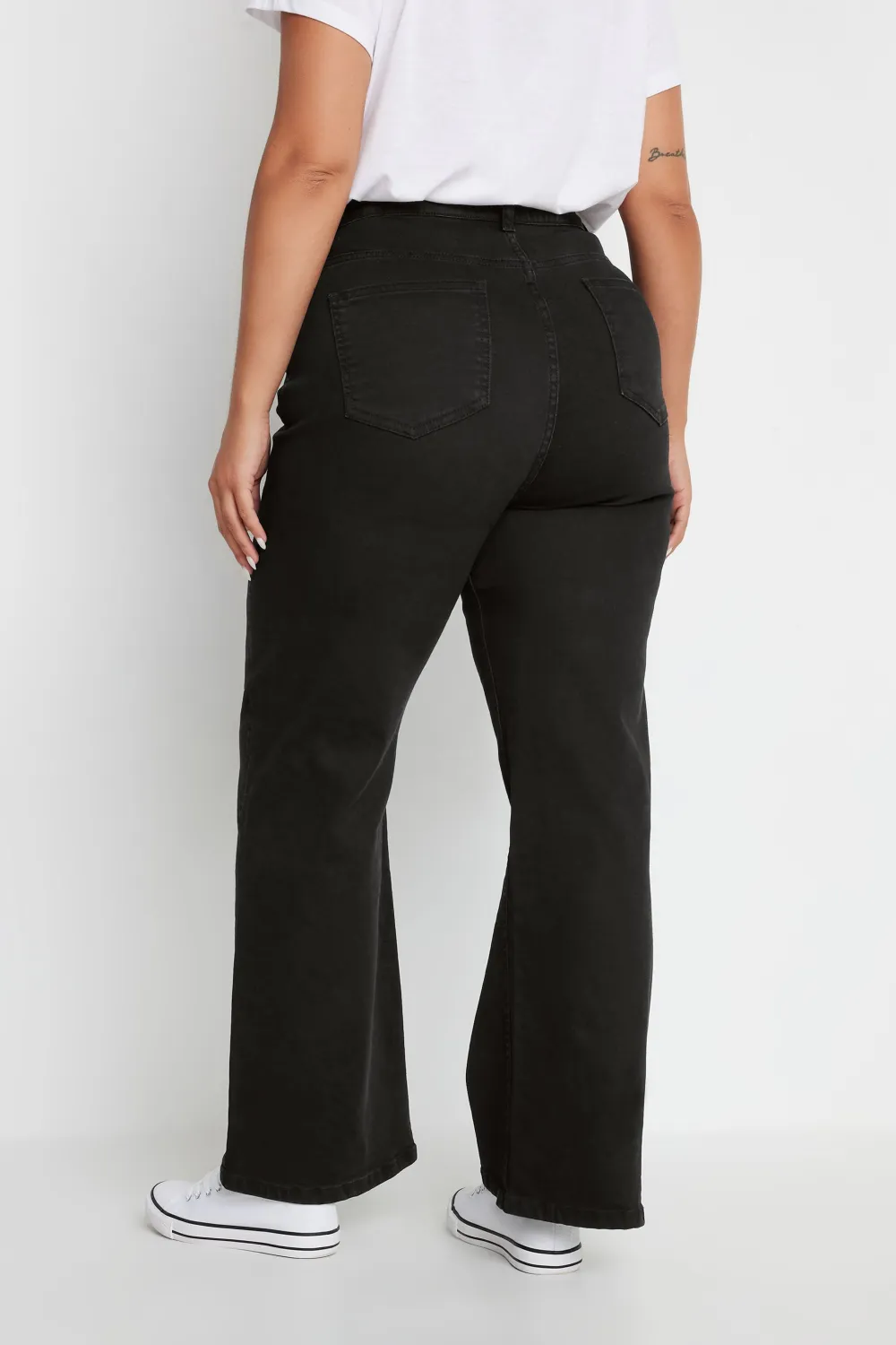 YOURS Curve Black Wide Leg Denim Jeans