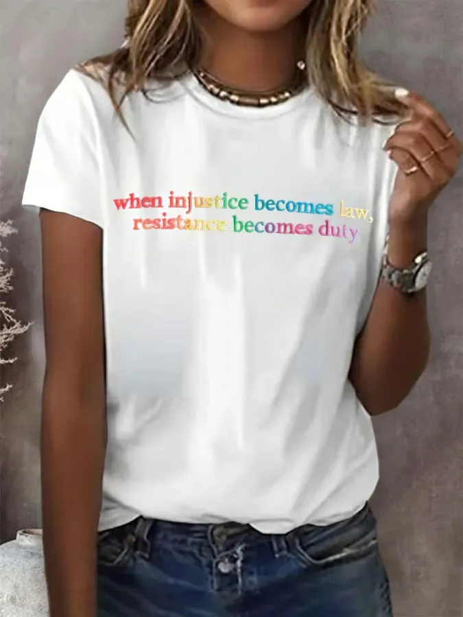 Women'S My Home Is In America But My Heart Is In Canada Printed Short-Sleeved T-Shirt