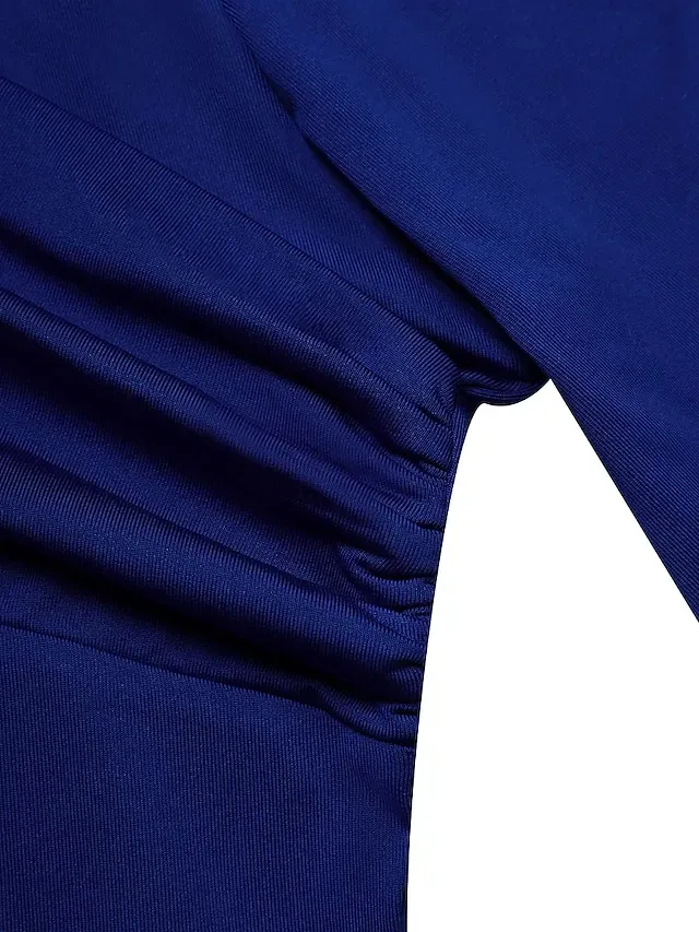 Women‘s Plus Size Curve Party Dress Swing Dress Formal Dress Solid Color Midi Dress Half Sleeve Hollow Out Plus High Low V Neck Elegant Party Black White Summer Spring L XL XXL 3XL 4XL