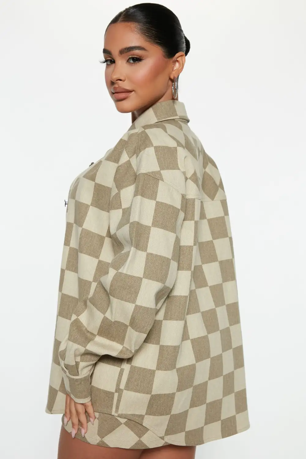 Checked Out 3 Piece Skirt Set - Taupe/combo