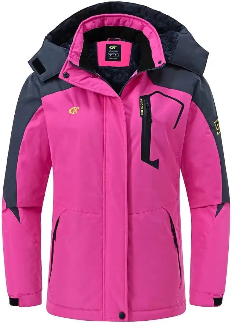 Women's Skiing Snowboarding Jackets Fleece Hood Mountain Snow Coat