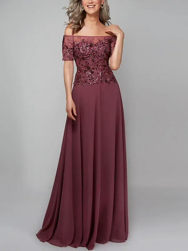 One-shoulder Sequined Lace Dress