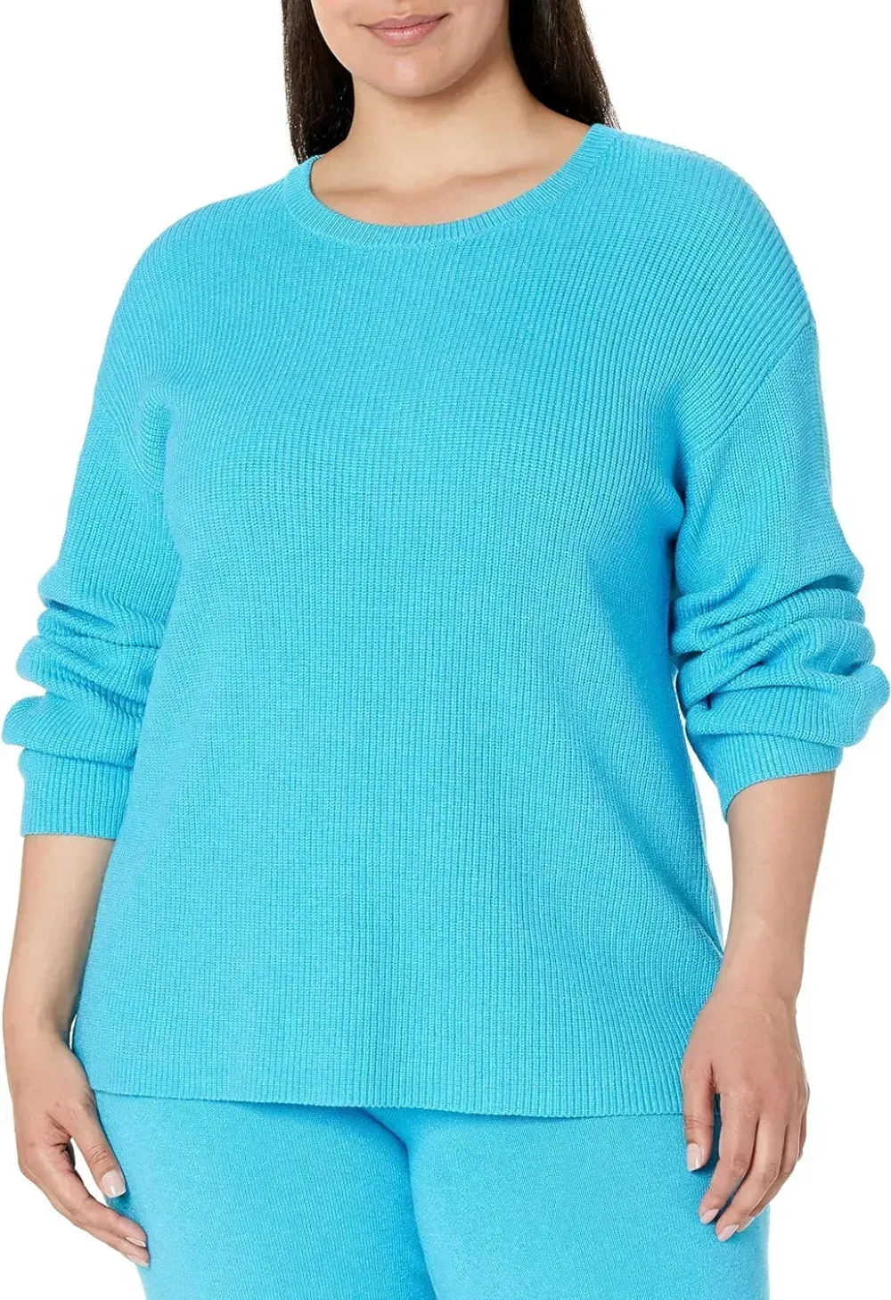 Women's Alice Crewneck Back-Slit Ribbed Pullover Sweater
