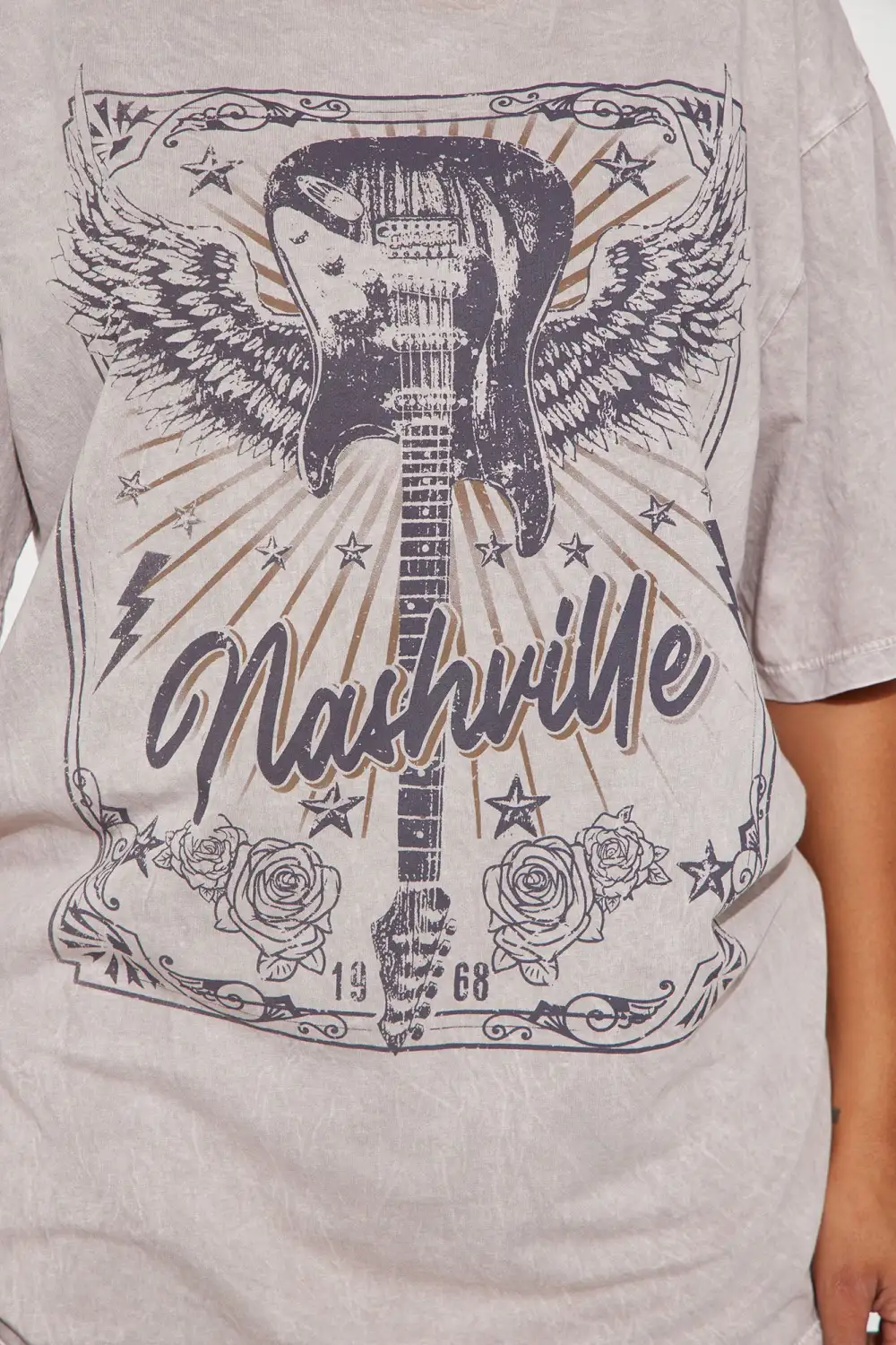 Nashville Nights Graphic Tee - Beige