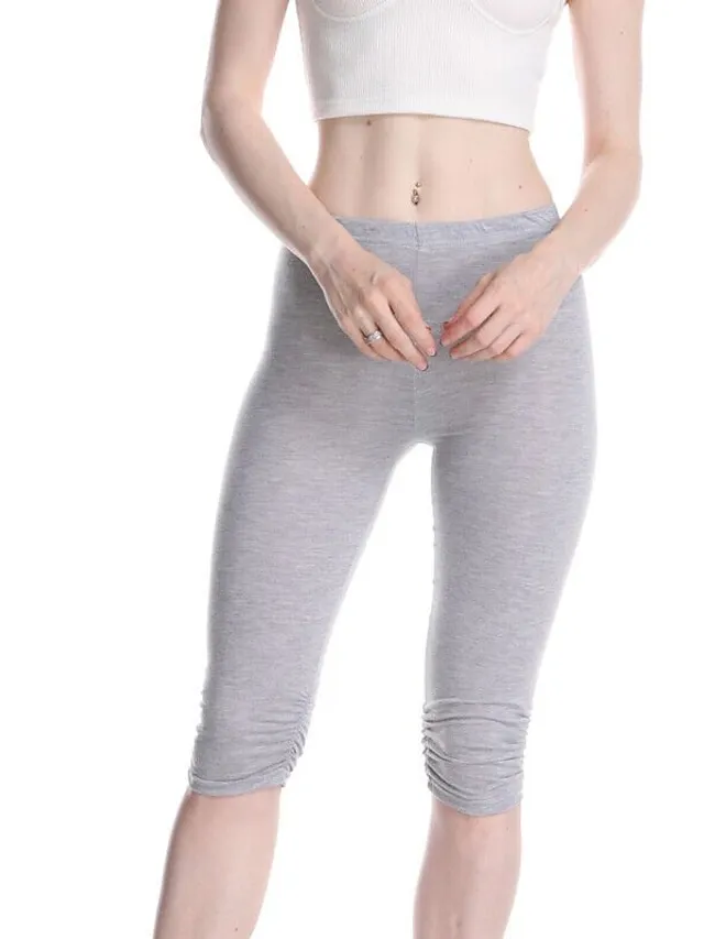 Women's Yoga Pants Sun Protection Tummy Control Butt Lift High Waist Yoga Fitness Gym Workout Capri Leggings Bottoms Violet Black White Sports Activewear High Elasticity Skinny