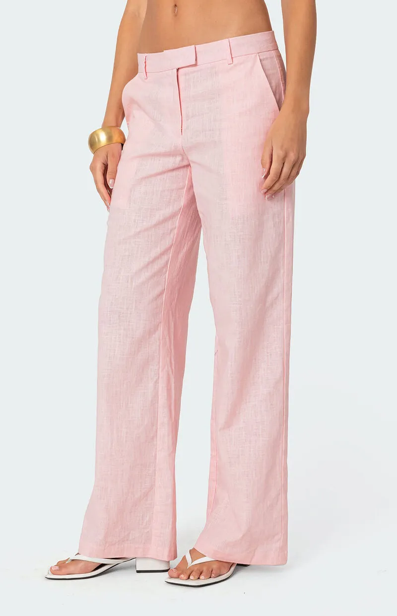 Edikted Arya Linen Look Pants