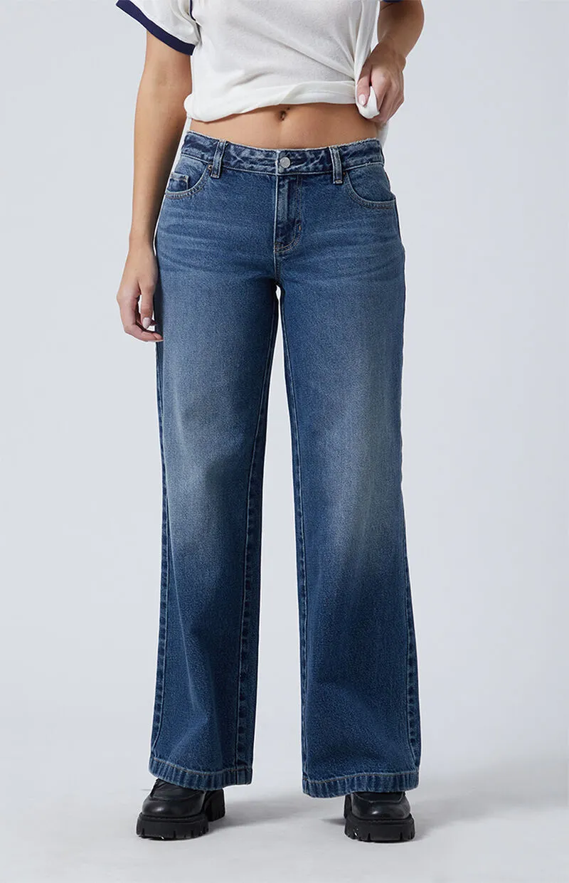 PacSun Casey Seam Low Rise Baggy Jeans Dark Indigo