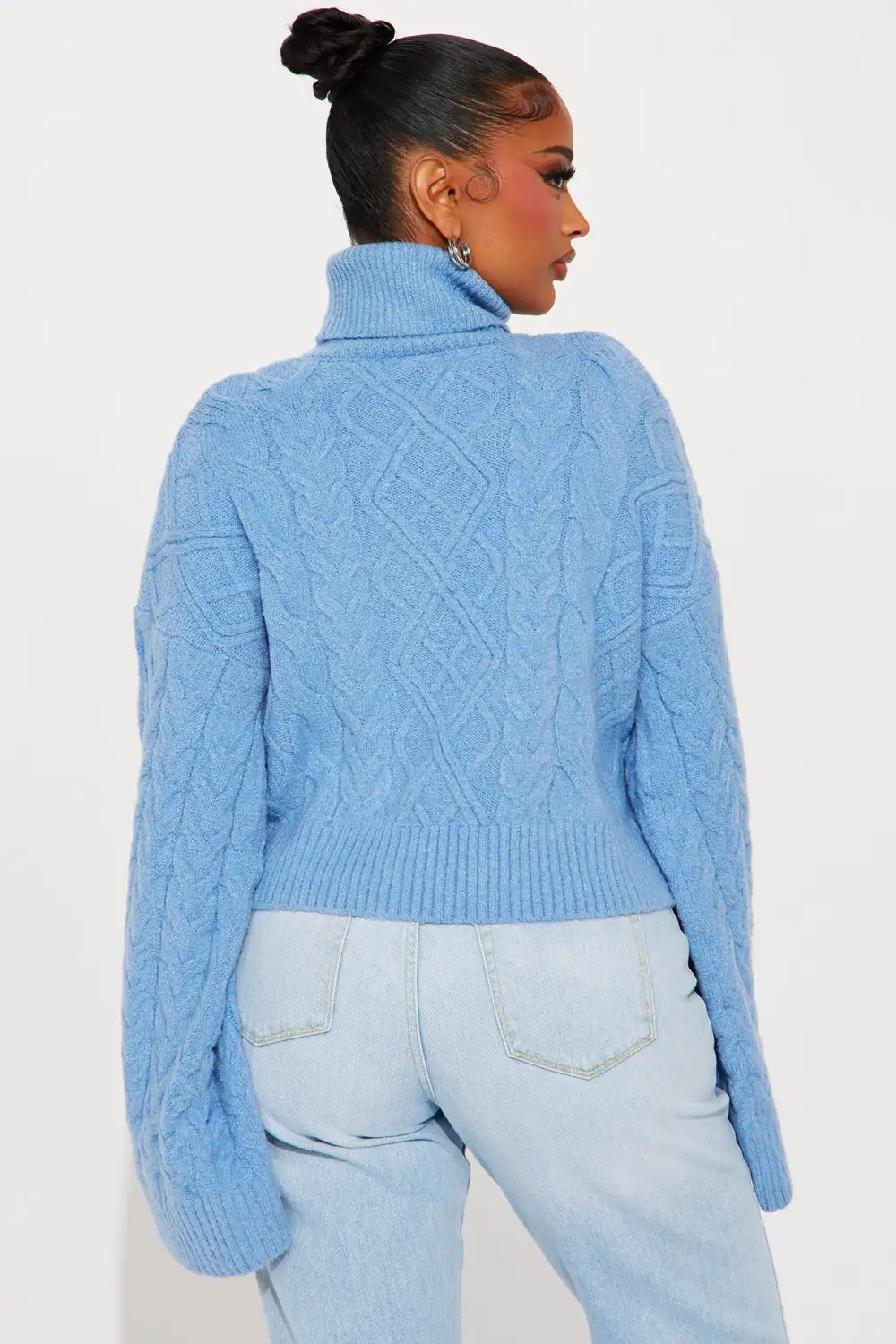 Endless Cuddles Cable Knit Sweater - Blue