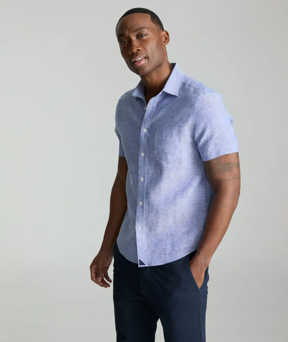 Wrinkle-Resistant Linen Short-Sleeve Cameron Shirt