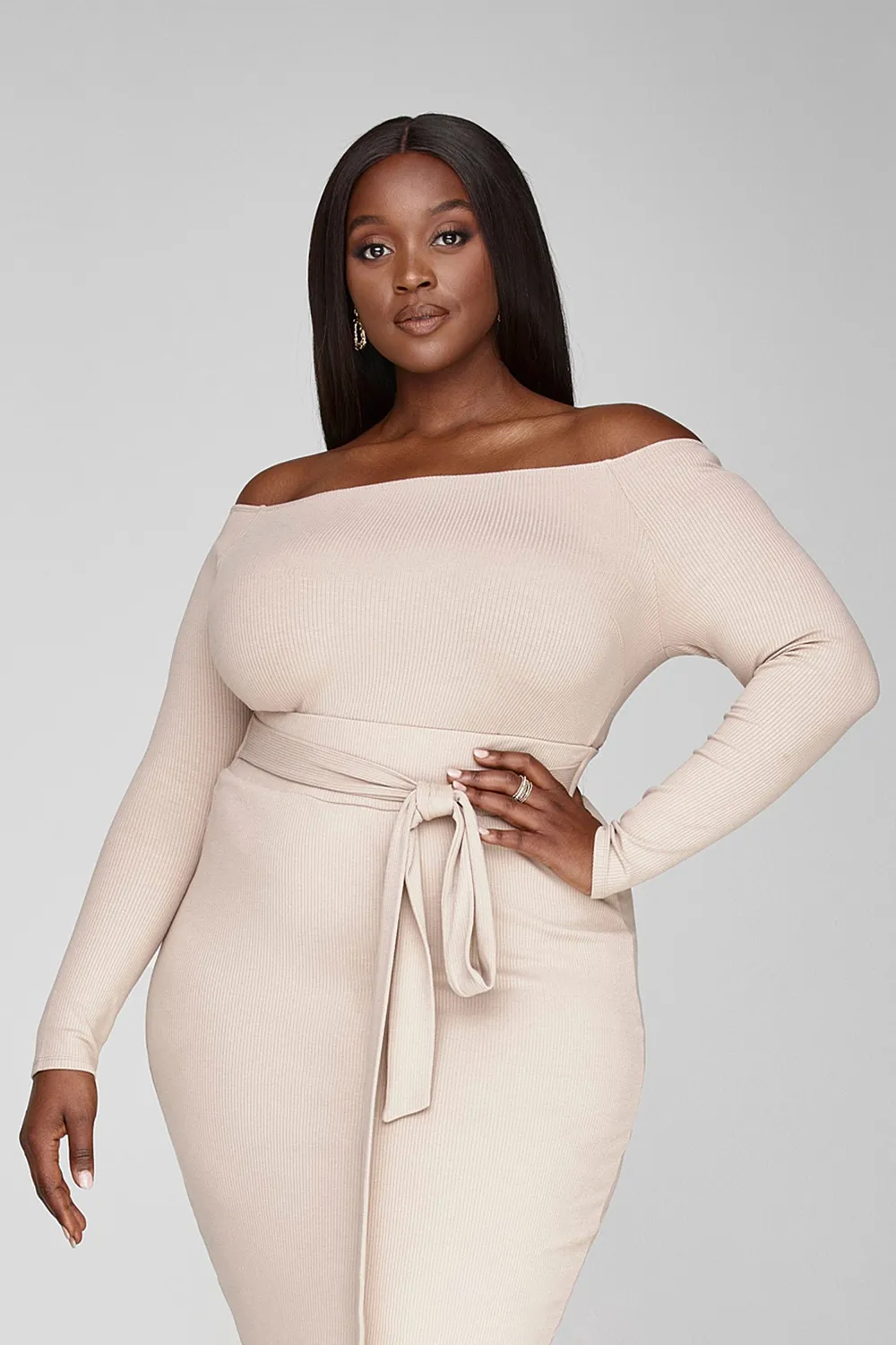 Off The Shoulder Rib Knit Top
