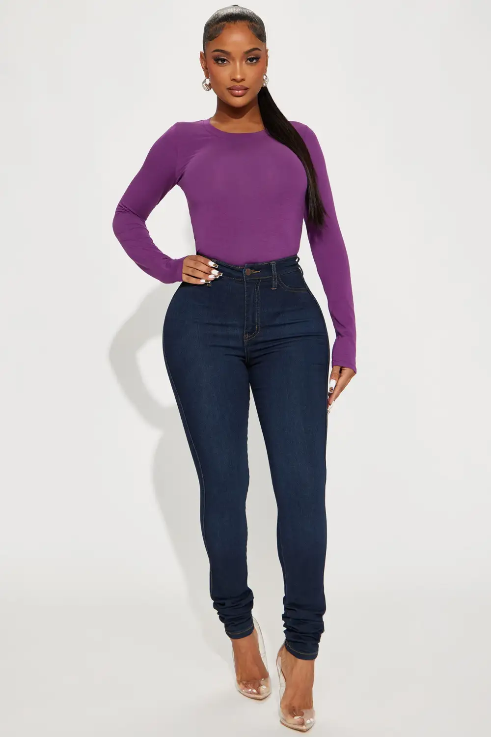 Julia Long Sleeve Top - Purple Dust