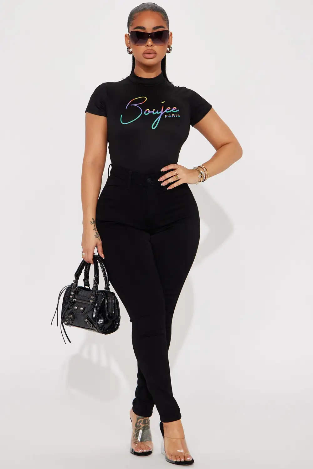 Boujee In Paris Bodysuit - Black