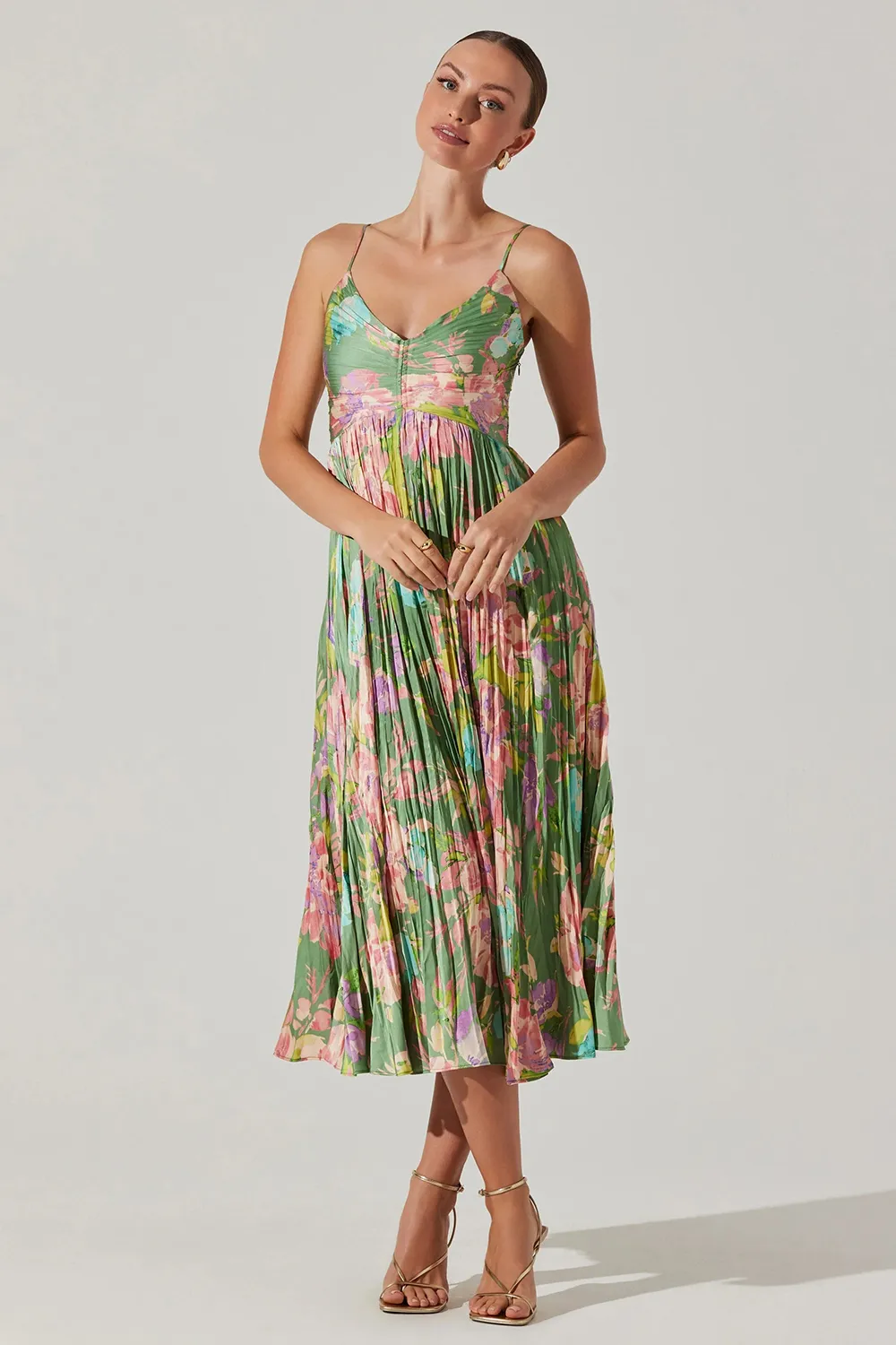MAEVE PLEATED MIDI DRESS