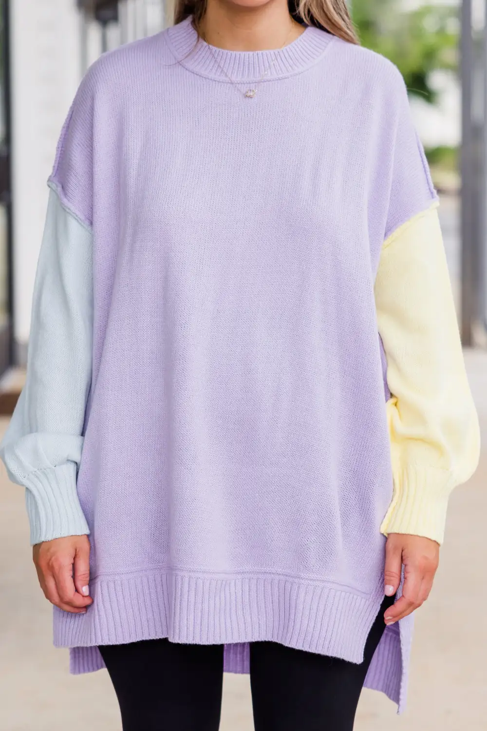 Cozy Days Coming Sweater, Lavender Multi