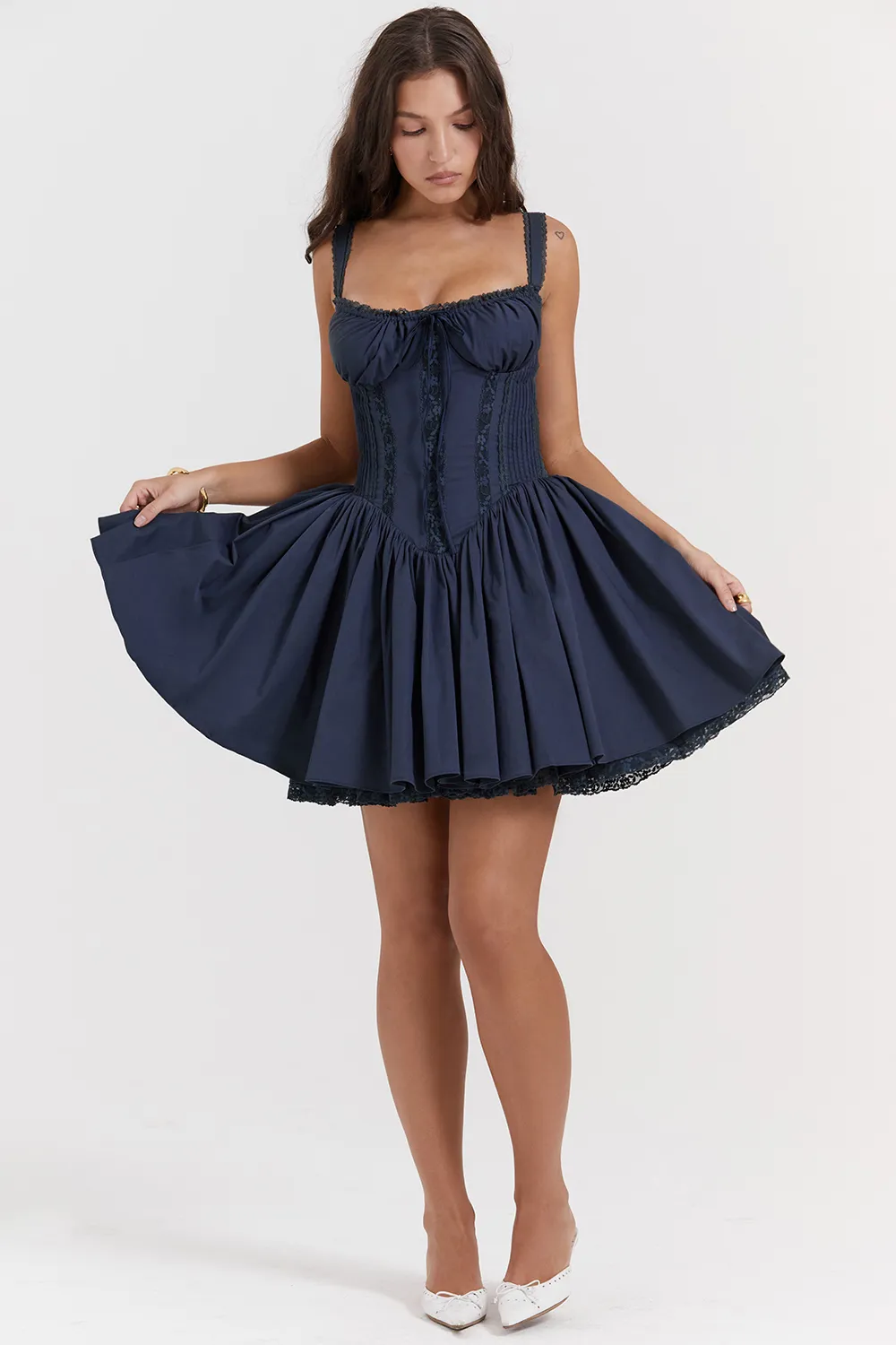 WHITE CORSET MINI DRESS