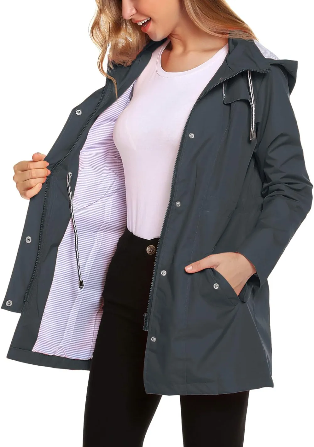 Womens Lightweight Hooded Waterproof Active Outdoor Rain Jacket S-XXL