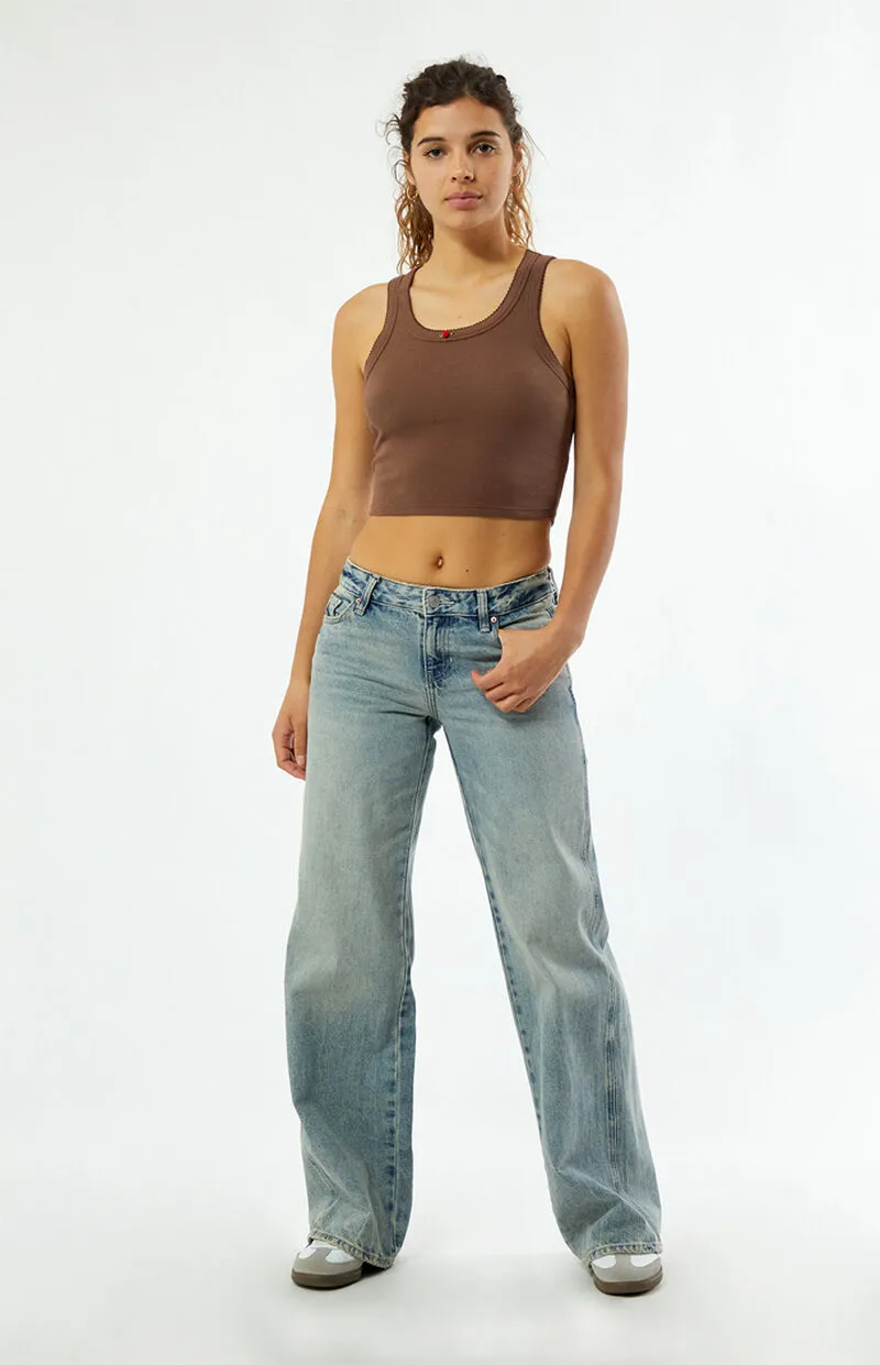 LA Hearts Verona Scalloped Stitch Tank Top