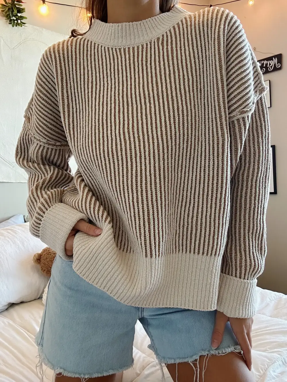 CHENILLE STRIPED SWEATER