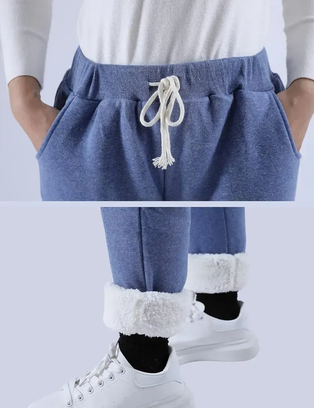 Women's Winter Warm Athletic Sweatpants Sherpa Lined Joggers Fleece Pants