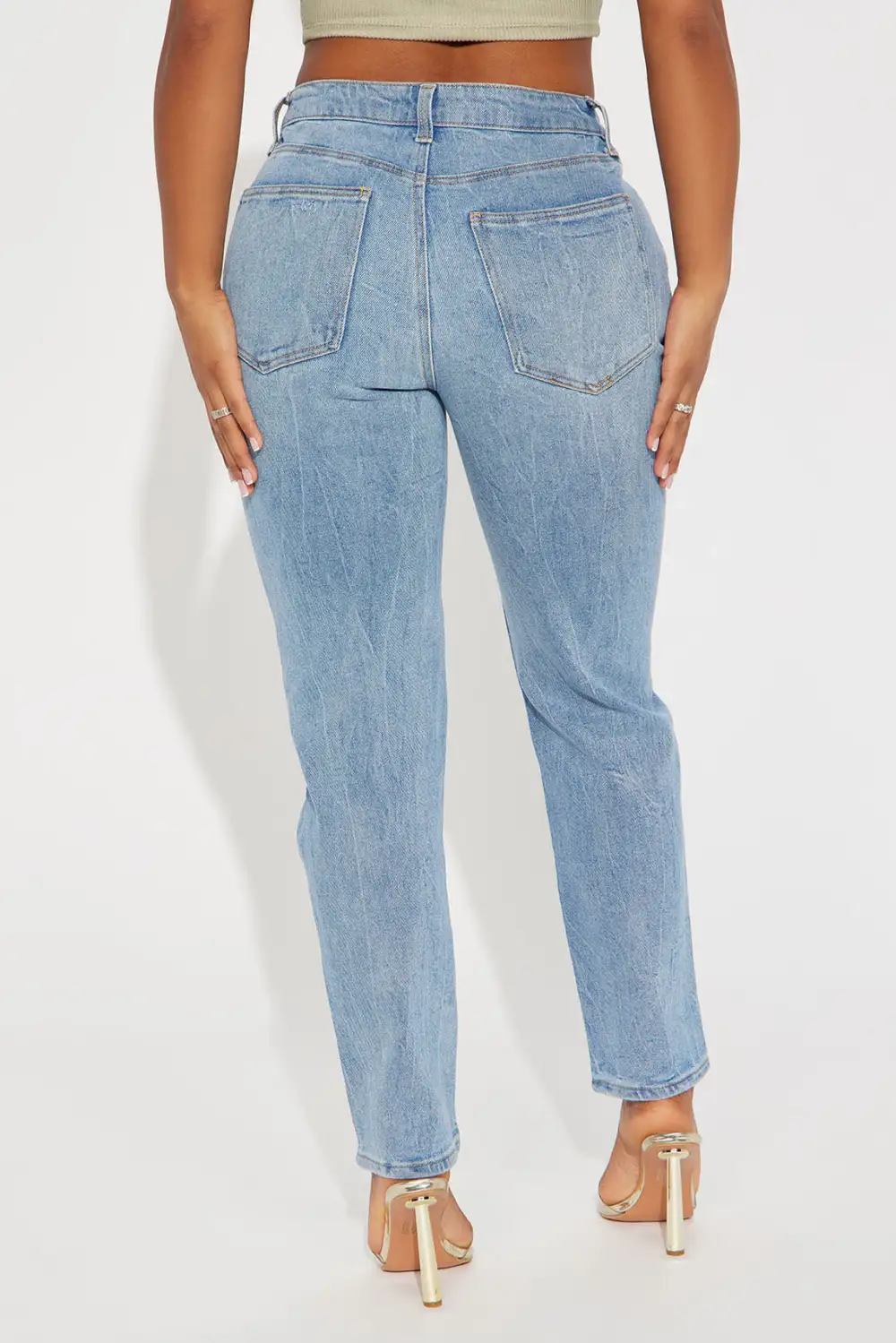 About That Time Distressed Mom Jean - Light Wash