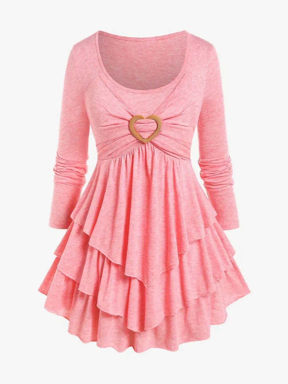 Plain Regular Fit Crew Neck Casual Top