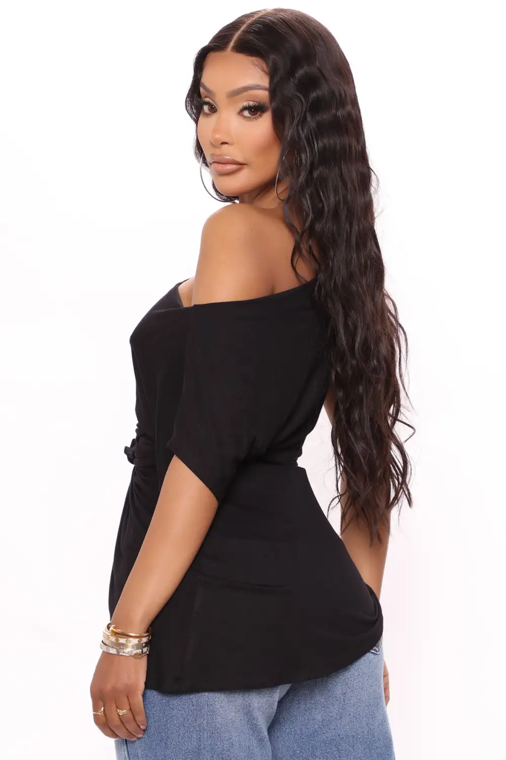 Simply Perfect Off Shoulder Top - Black