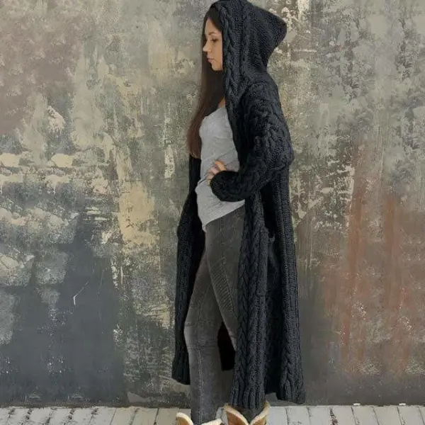 Casual Loose Stripped Hooded Coat��?Clearance Sale��