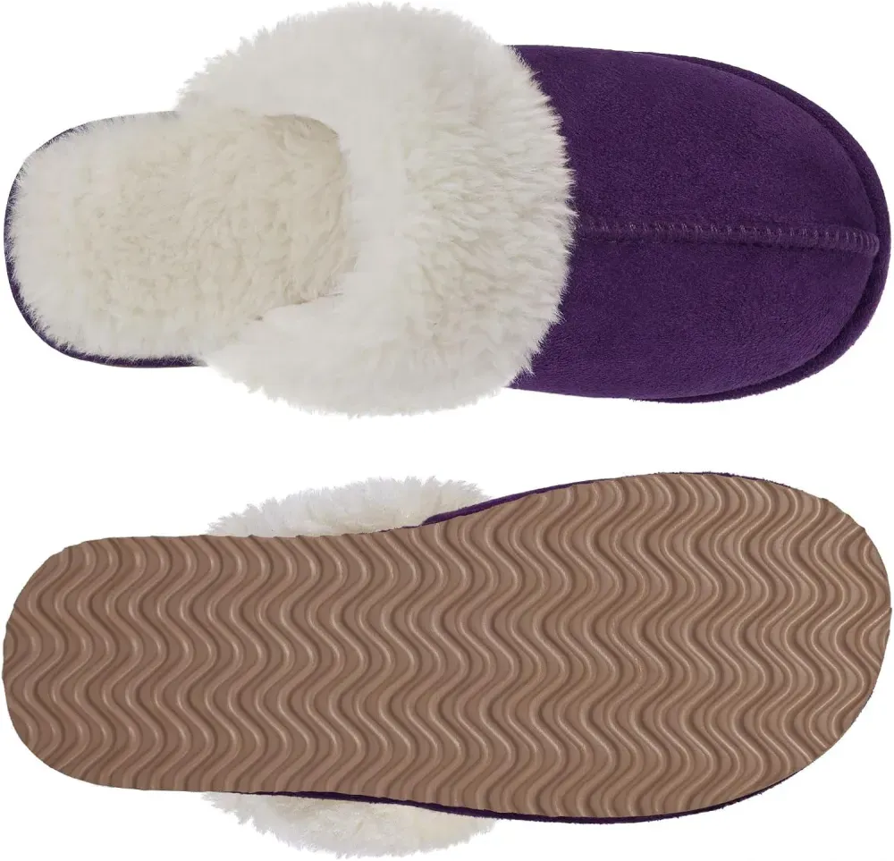 Women's Fuzzy Memory Foam Slippers Fluffy Winter House Shoes Indoor and Outdoor