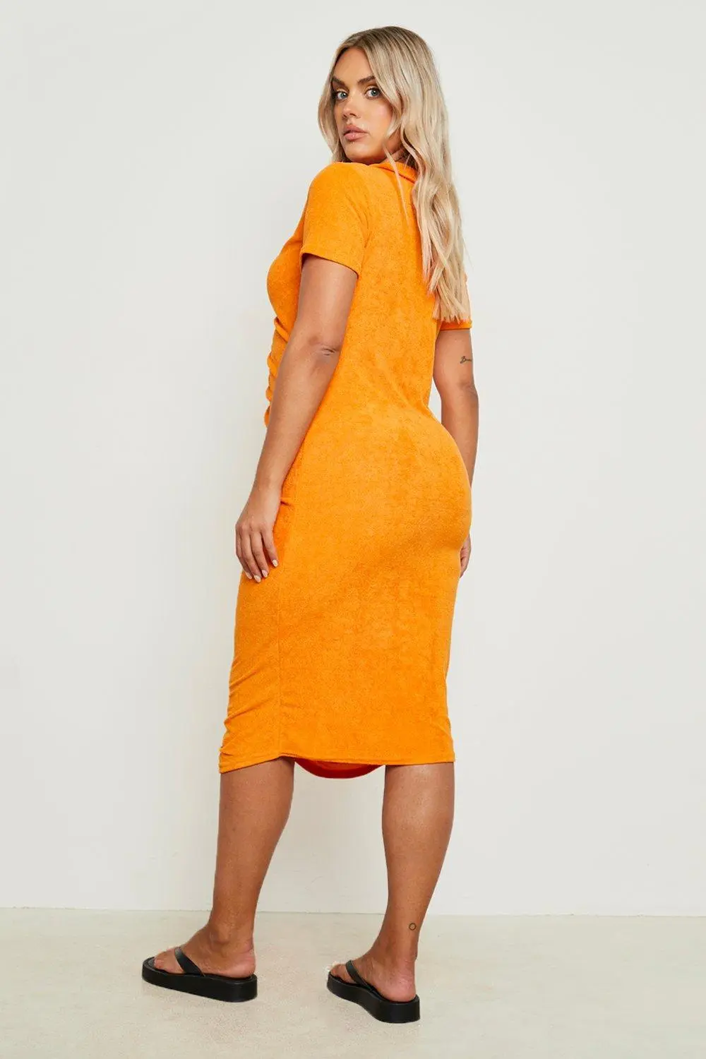 Spring/Summer PLUS TOWELLING RUCHED SHIRT DRESS